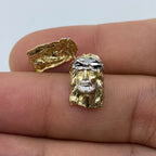 14K Gold Jesus Head Earrings 0.5 in - additional product view 2