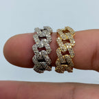 14K Gold 9mm Cuban Link Diamond Ring - additional product view 2