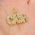10K Gold Custom "cash" Name Diamond Pendant - additional product view 3