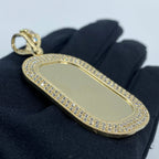 10K Gold Rounded Rectangle Picture Photo CZ Pendant - additional product view 3