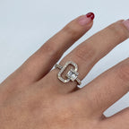 14K Gold Open Rectangle Diamond Baguette - additional product view 2