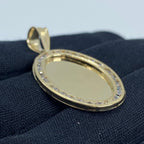 10K Gold Oval Picture Photo CZ Pendant - additional product view 3