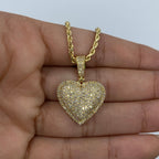 10K Gold Halo Heart 3D Diamond Pendant - additional product view 4