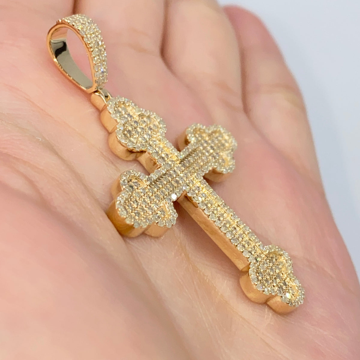 14K Gold Saviour Cross Diamond Pendant - additional product view 7