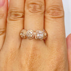 14K Gold Circle Square Diamond Baguette Ring - additional product view 3