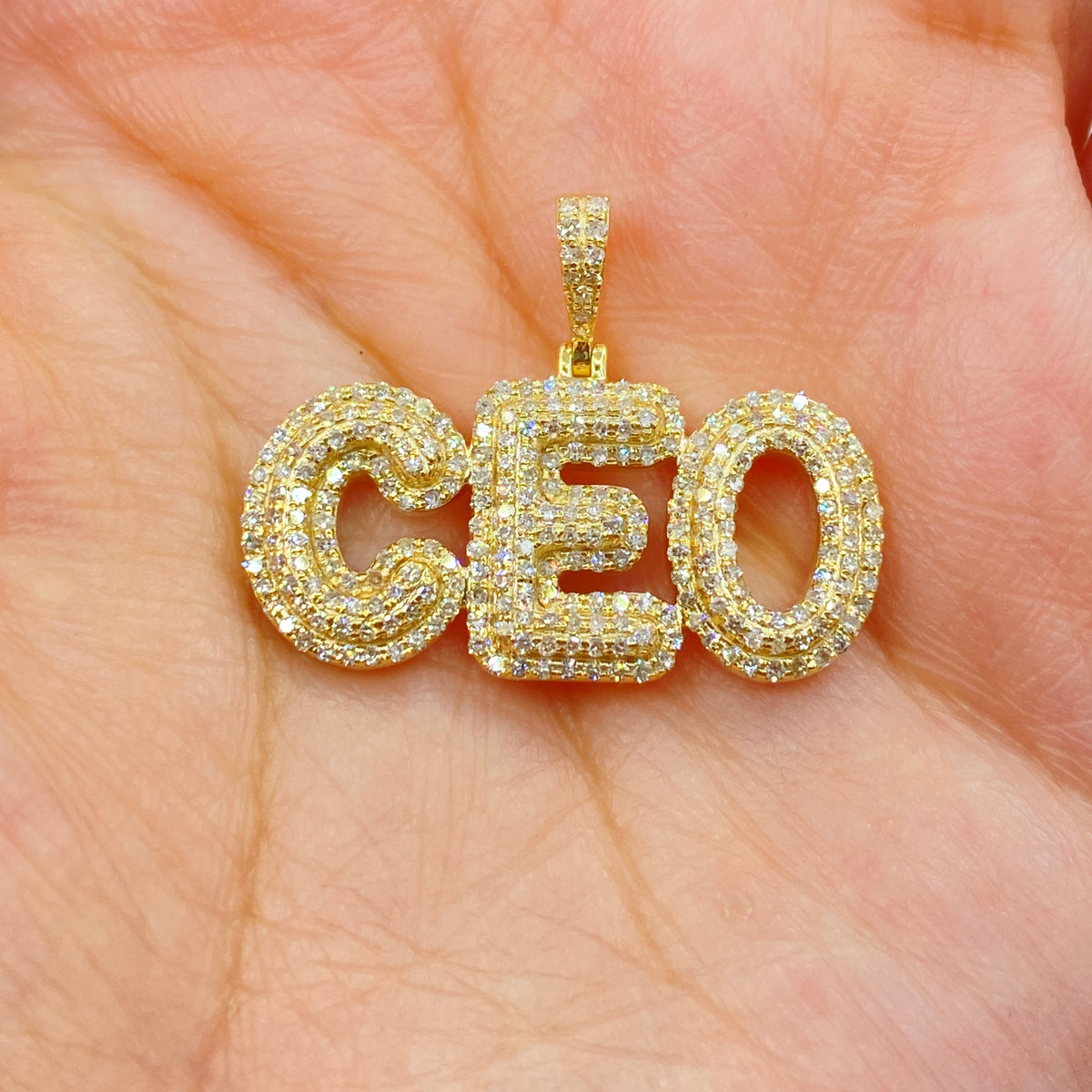 10K Gold CEO Diamond Pendant - additional product view 2