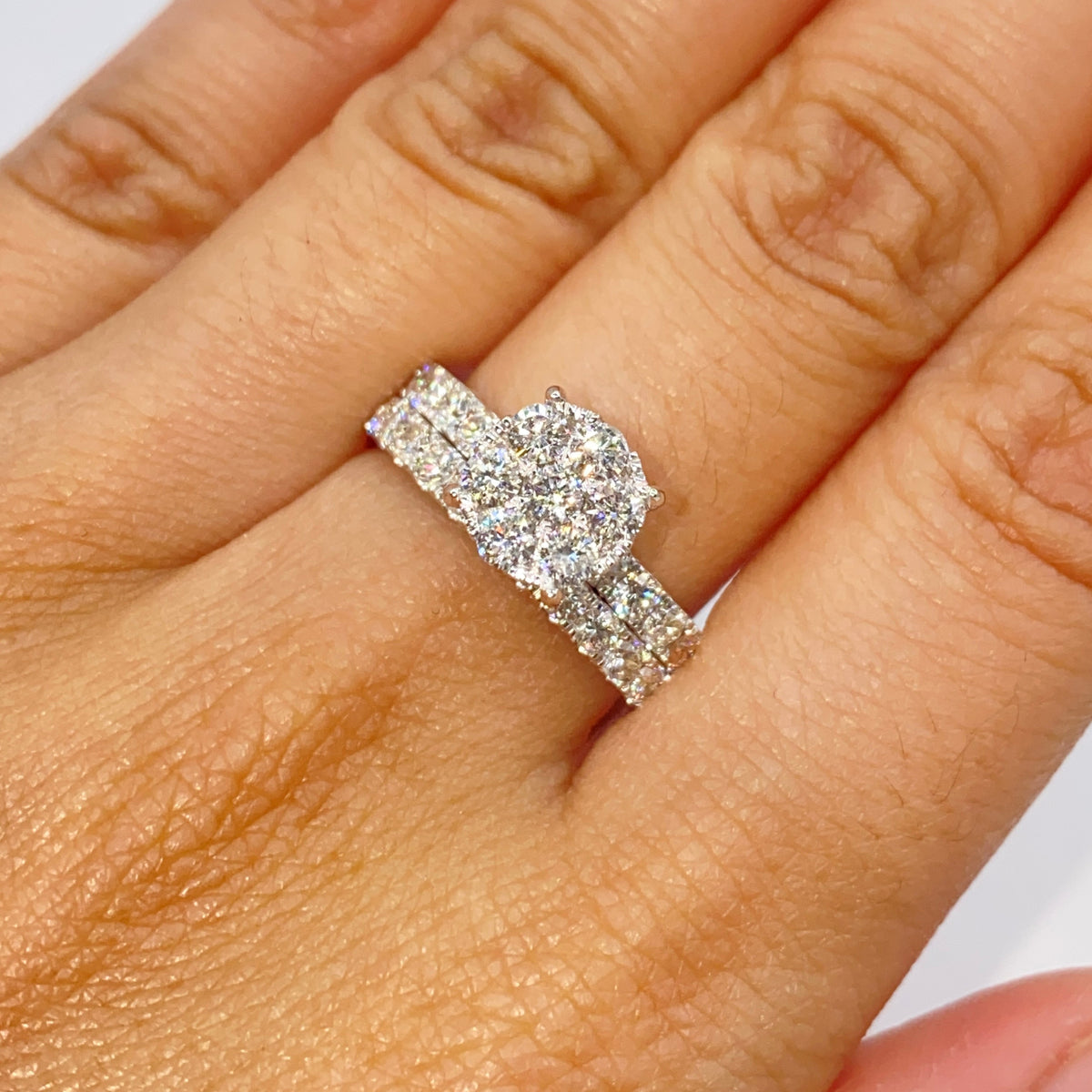 14K Gold Barbie Circle Diamond Engagement Ring, Large - close-up product photo