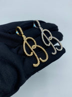 14K Gold Initial B Large Script Diamond Pendant - additional product view 5
