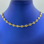 14K Gold Puffed Mariner Link Chain, 8mm - close-up product photo