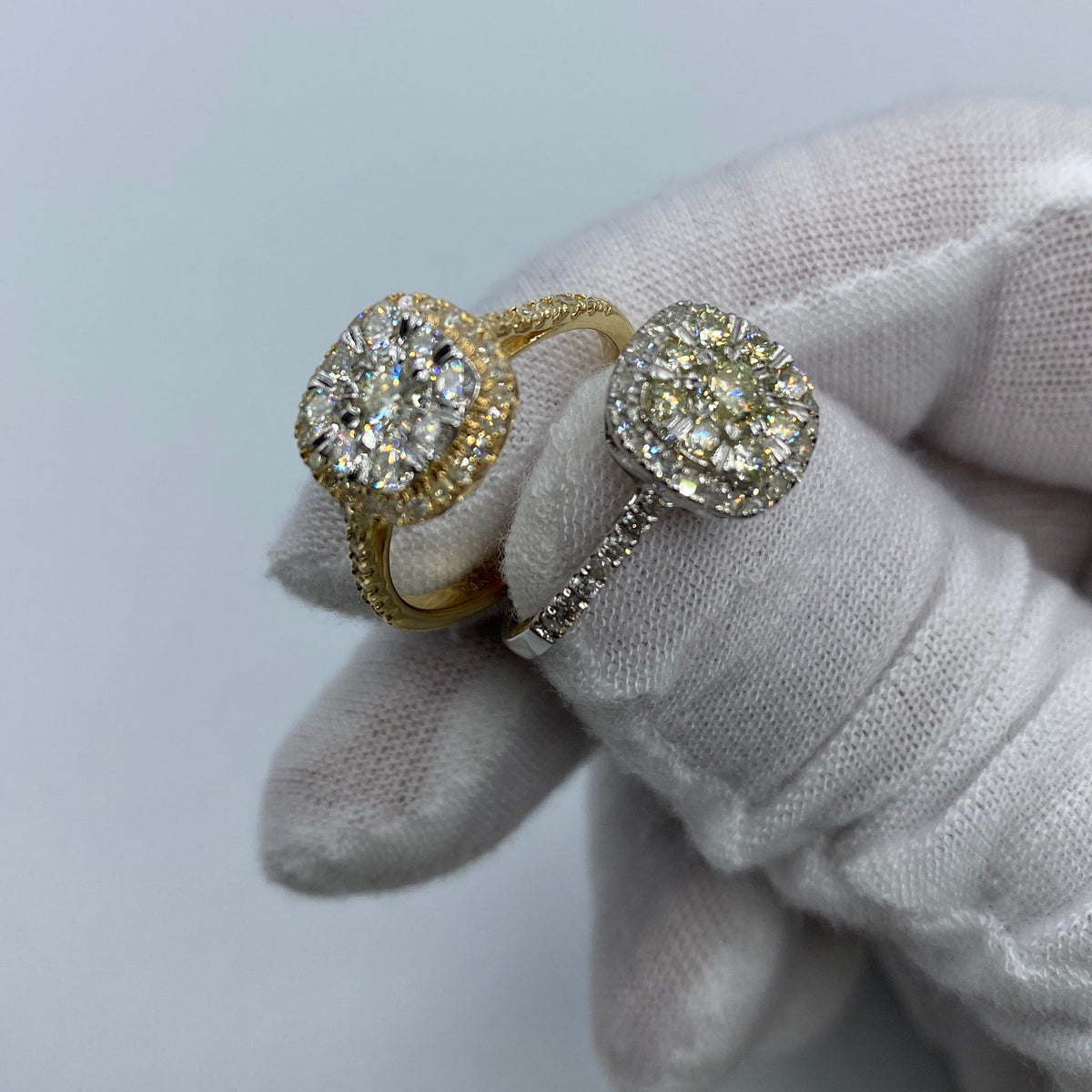 14K Gold Cluster Diamond Engagement Ring - additional product view 4