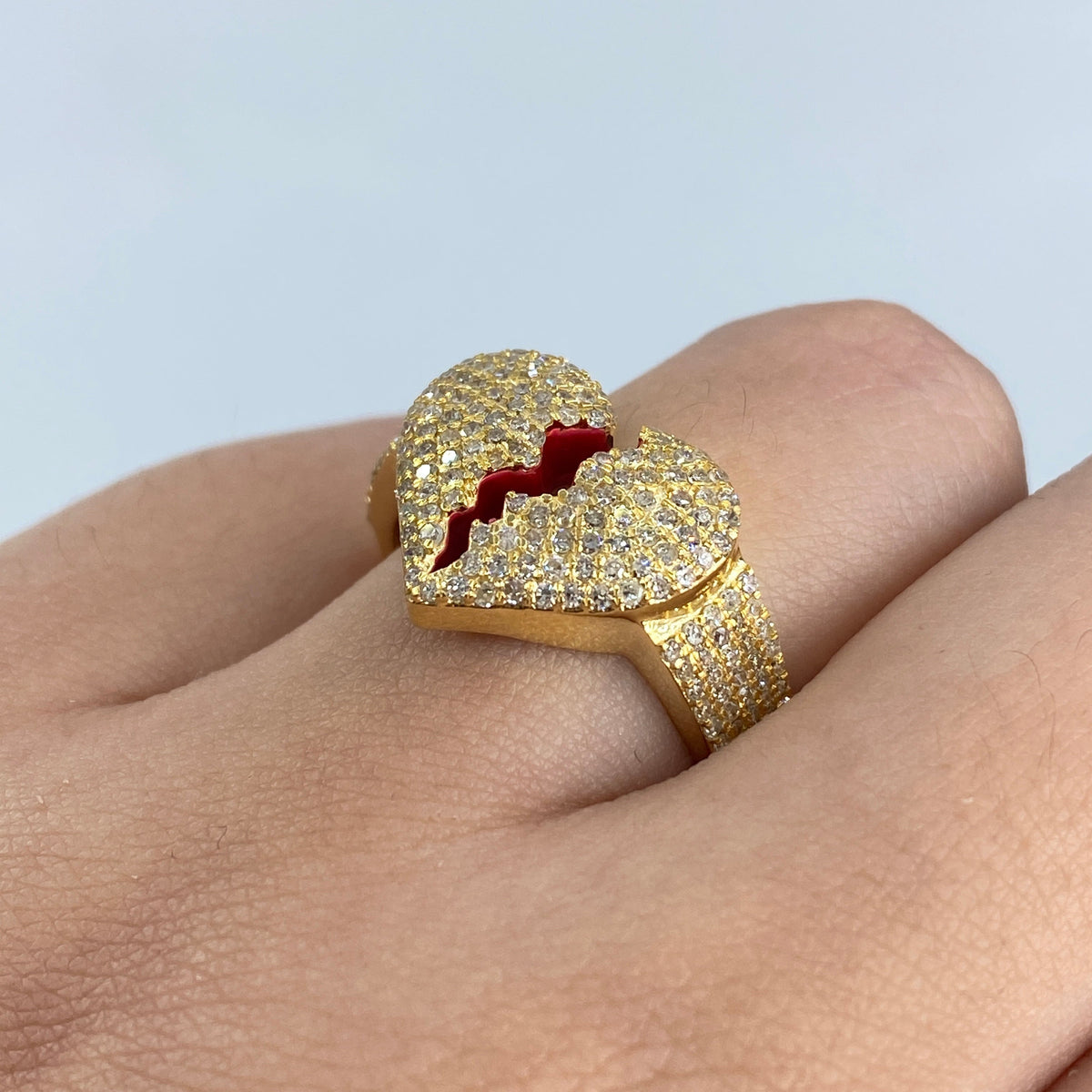 10K Gold Broken Heart Diamond Ring - additional product view 2
