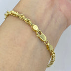 14K Gold 4mm Figaro Rope Link Bracelet 8 in - additional product view 2