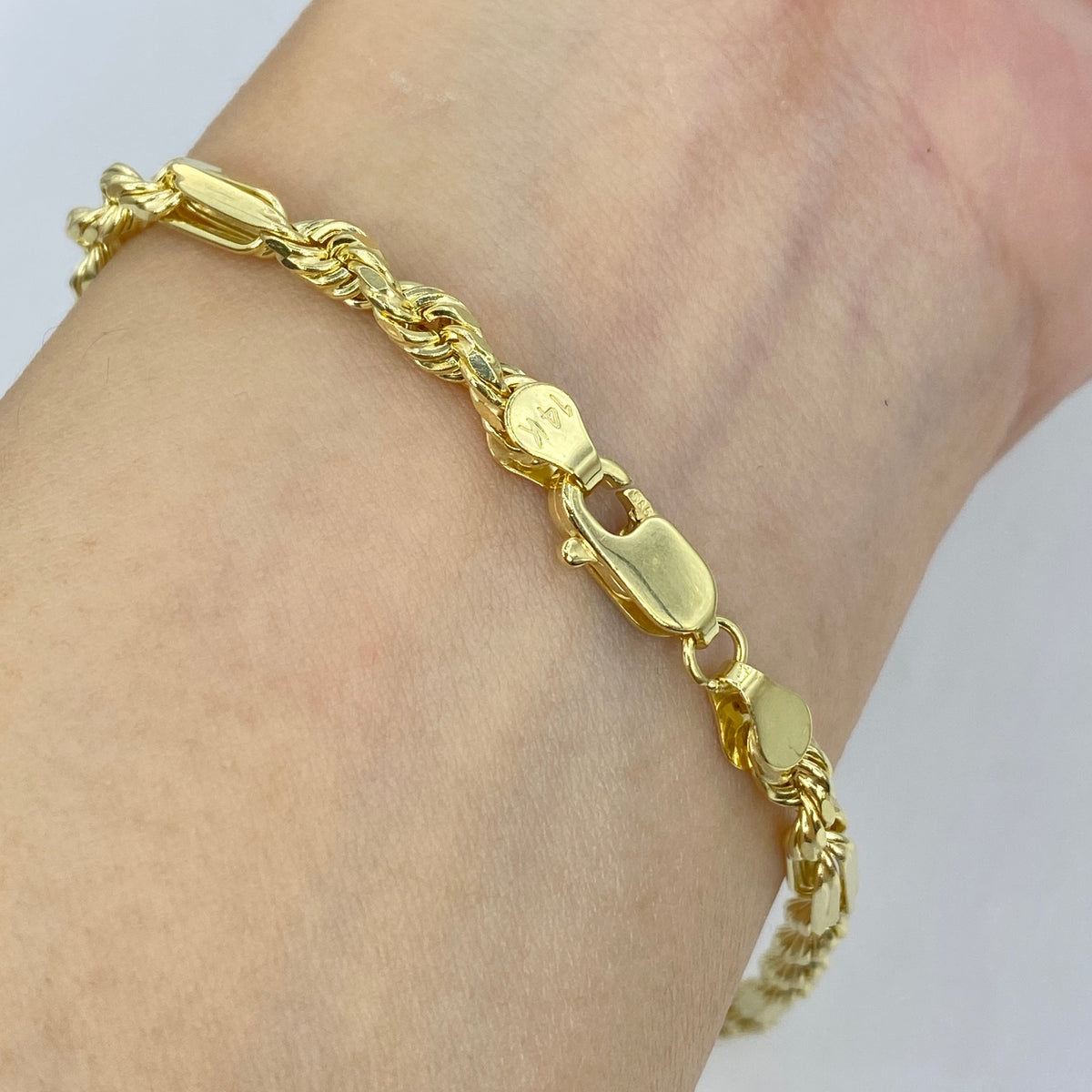 14K Gold 4mm Figaro Rope Link Bracelet 8 in - additional product view 2