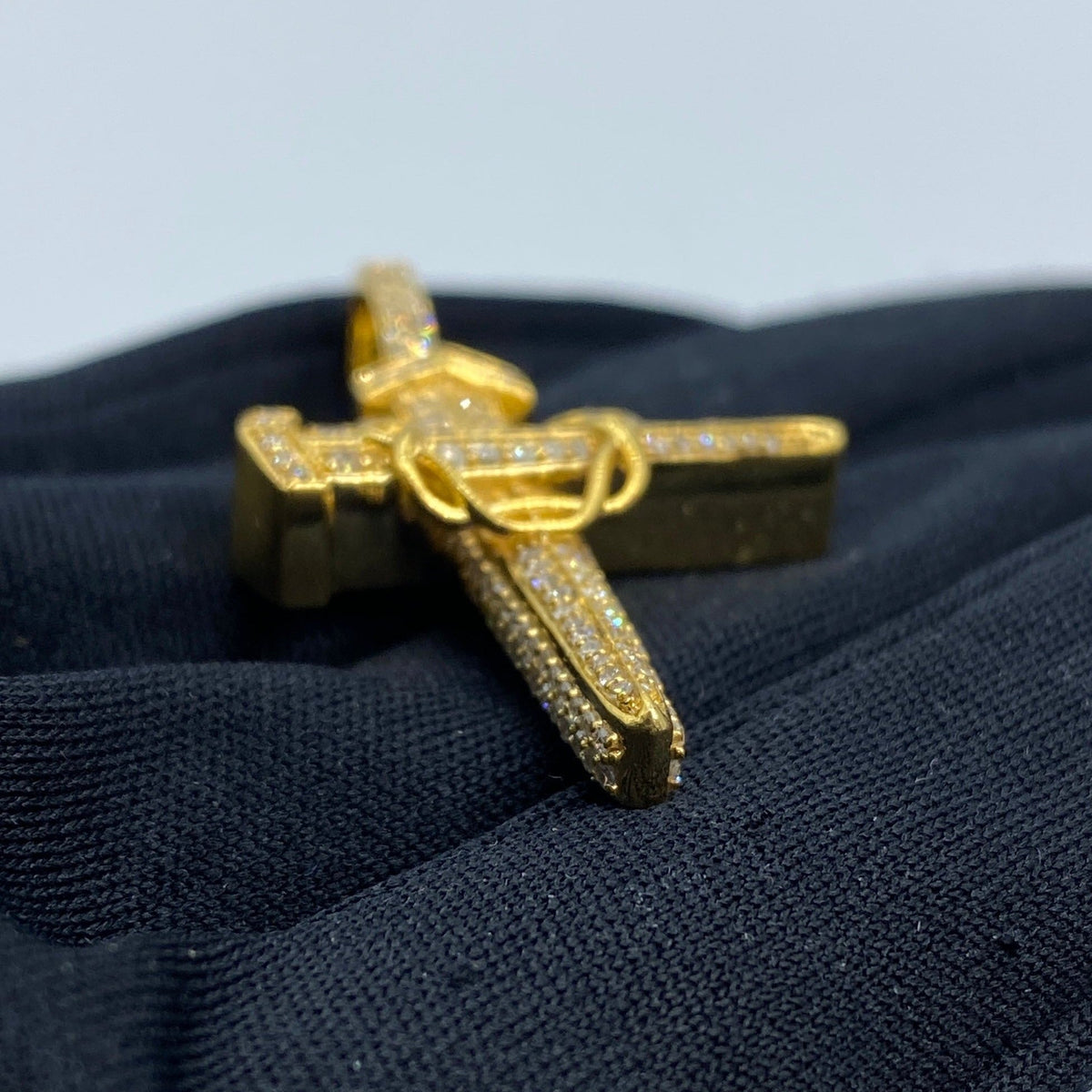 10K Gold Nail Cross Diamond Pendant - additional product view 4