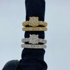 14K Gold Bloom Circle Diamond Engagement Ring with Stacking Band - additional product view 4
