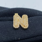 14K Gold Initial N Bubble Diamond Pendant - additional product view 4