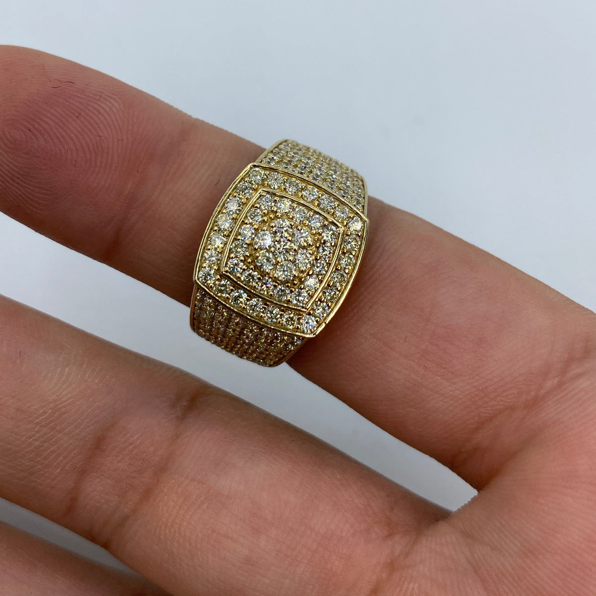 14K Gold Square Belgian Diamond Ring - additional product view 7
