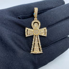 14K Gold Celtic Cross Diamond Baguette Pendant - additional product view 2