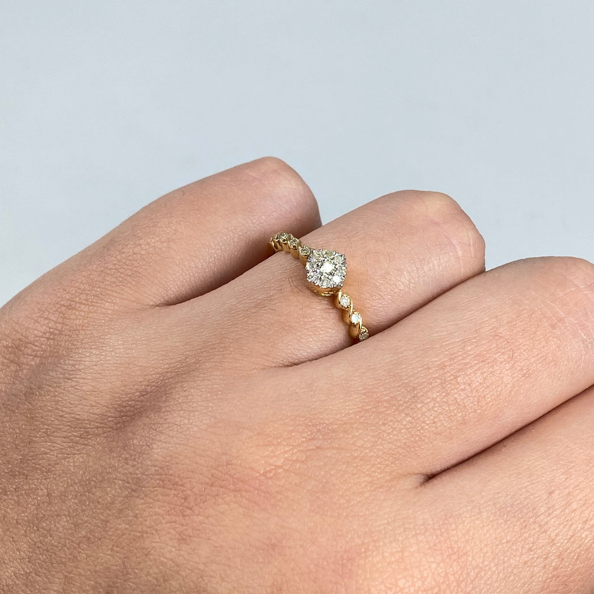 14K Gold Diamond Eternal Engagement Ring in yellow gold - close-up product photo