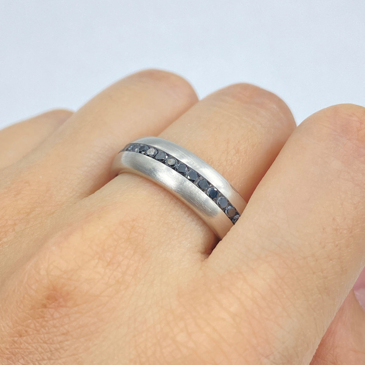 Platinum Kane Black Diamond Band Ring - additional product view 2