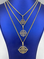 14K Gold Darts Target Diamond Pendant - additional product view 2
