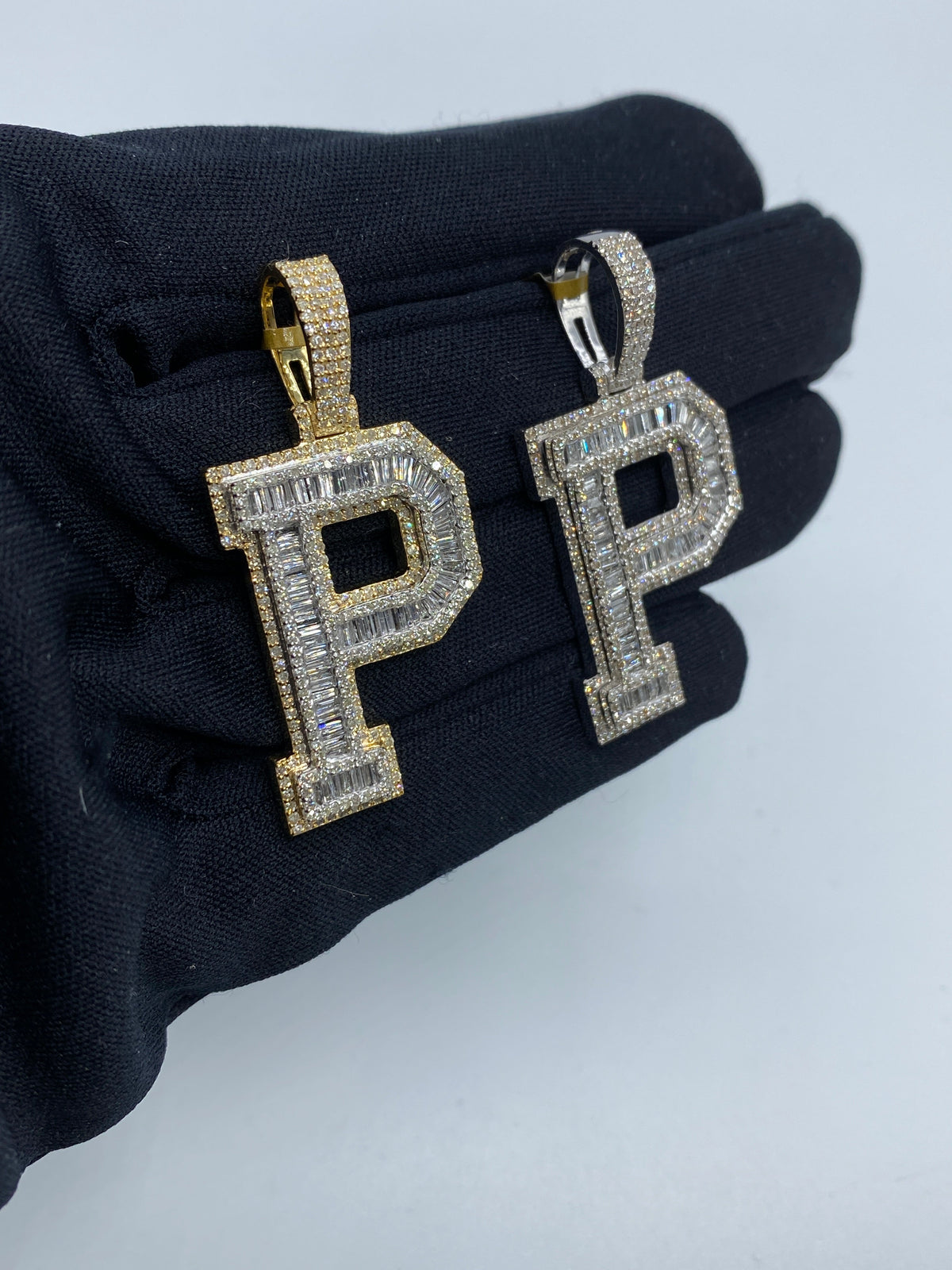 Initial P Baguette Diamond Pendant - additional product view 4