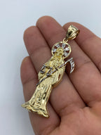 14K Gold Santa Muerte Grim Reaper Pendant - additional product view 4