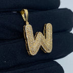Initial W Bubble Diamond Pendant - additional product view 3