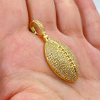 10K Gold Football Diamond Pendant - additional product view 3