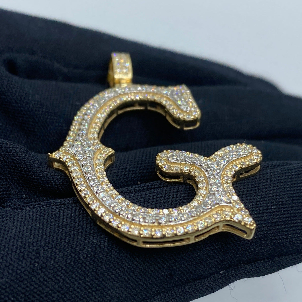 Initial G Old English Diamond Pendant - additional product view 4