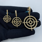 14K Gold Darts Target Diamond Pendant - additional product view 3