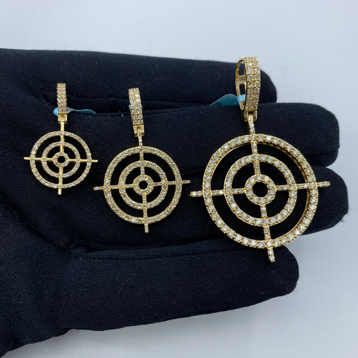 14K Gold Darts Target Diamond Pendant - additional product view 3