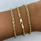 14K Yellow Gold Rope Bracelet 7 in - additional product view 2