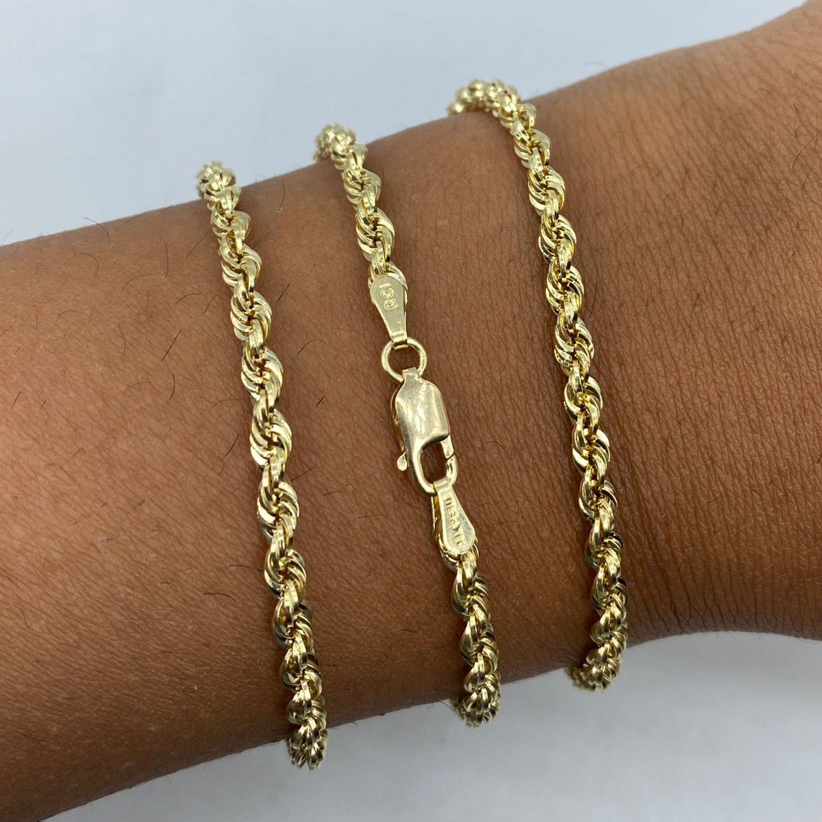 14K Yellow Gold Rope Bracelet 7 in - additional product view 2