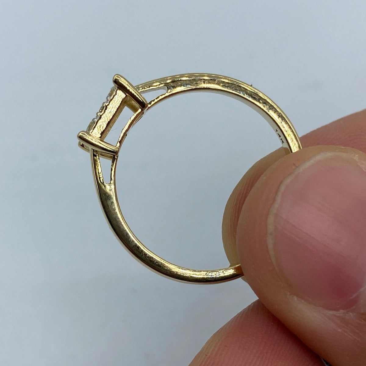14K Gold Square Diamond Engagement Ring - additional product view 5