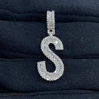 14K Gold Bamboo Initial Letter Diamond Baguette Pendants Full Collection - additional product view 48