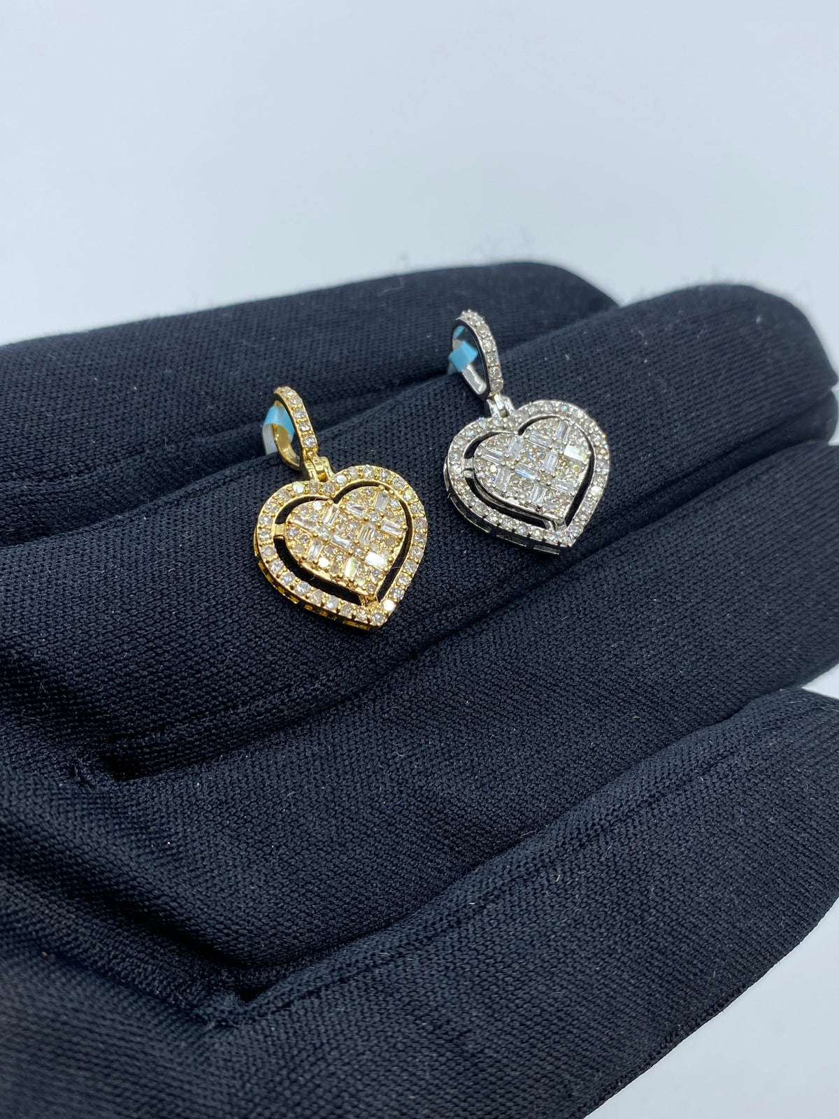 14K Gold Heart Diamond Baguette Gap Pendant - additional product view 7