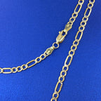 14K Gold 3.8mm Figaro Two-Tone Chain 18–24 in - additional product view 3