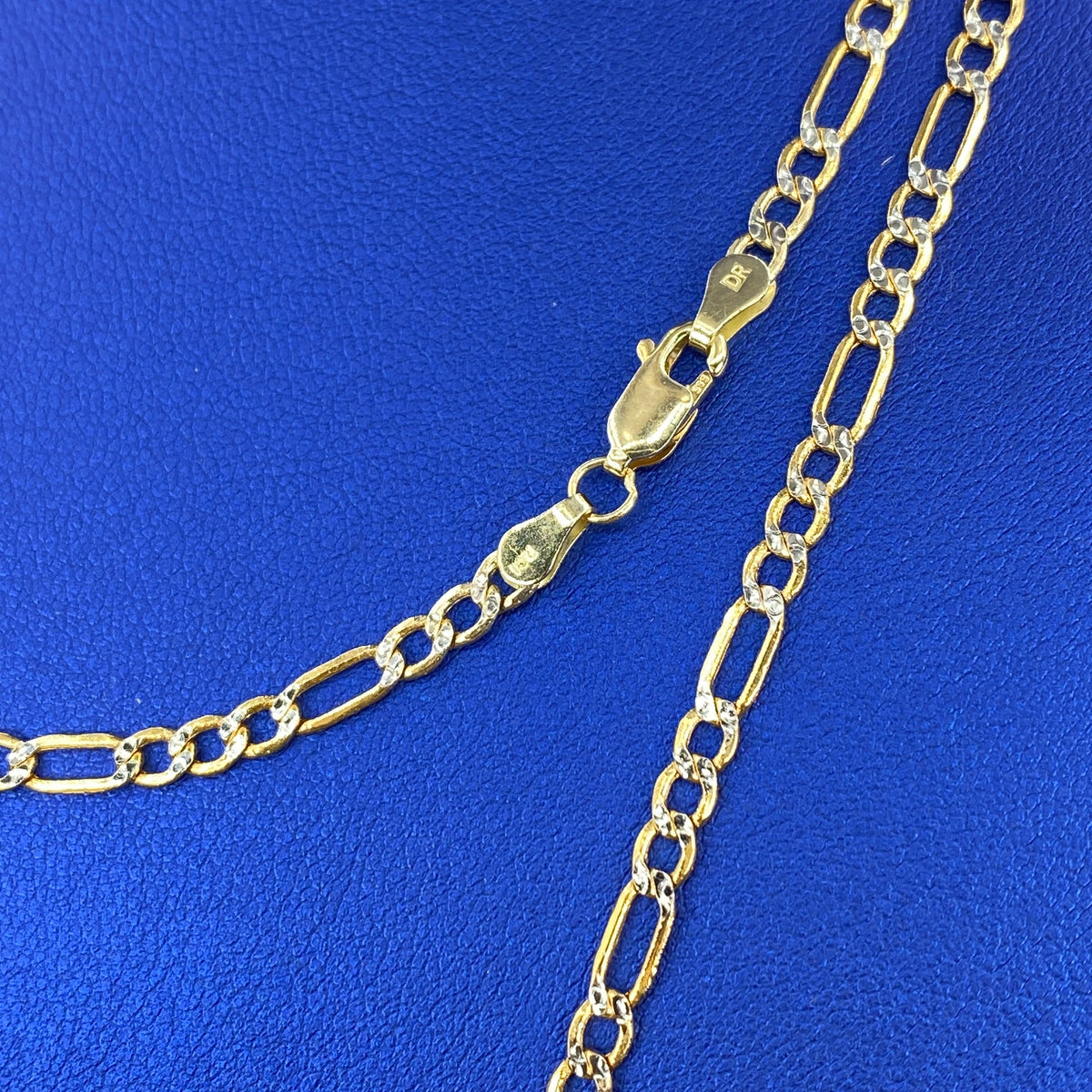 14K Gold 3.8mm Figaro Two-Tone Chain 18–24 in - additional product view 3