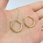 14K Gold Flat Tube Hoop Earrings - additional product view 2