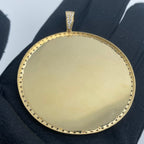 14K Gold Round Picture Photo CZ Pendant - additional product view 4