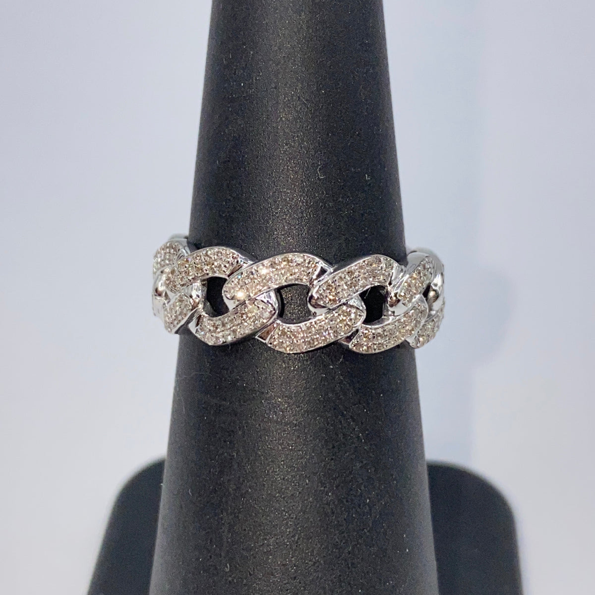10K Gold Cuban Link Diamond Ring - additional product view 6