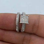 10K Gold Pixel Diamond Engagement Ring with Band - additional product view 3