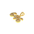 14K Gold 646 Area Code Diamond Pendant - additional product view 3
