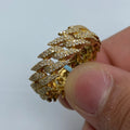 14K Gold 10mm Eternity Cuban Thorn Diamond Ring in yellow gold - close-up product photo