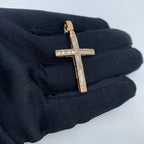 14K Gold Latin Cross Diamond Baguette Pendant - additional product view 5