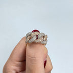 14K Gold Two-Tone Cuban Link Diamond Ring - additional product view 9