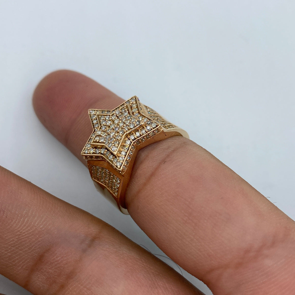 14K Gold Rose Star Diamond Ring - additional product view 5