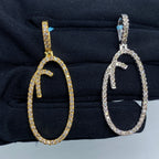 14K Gold Initial O Large Script Diamond Pendant - additional product view 2