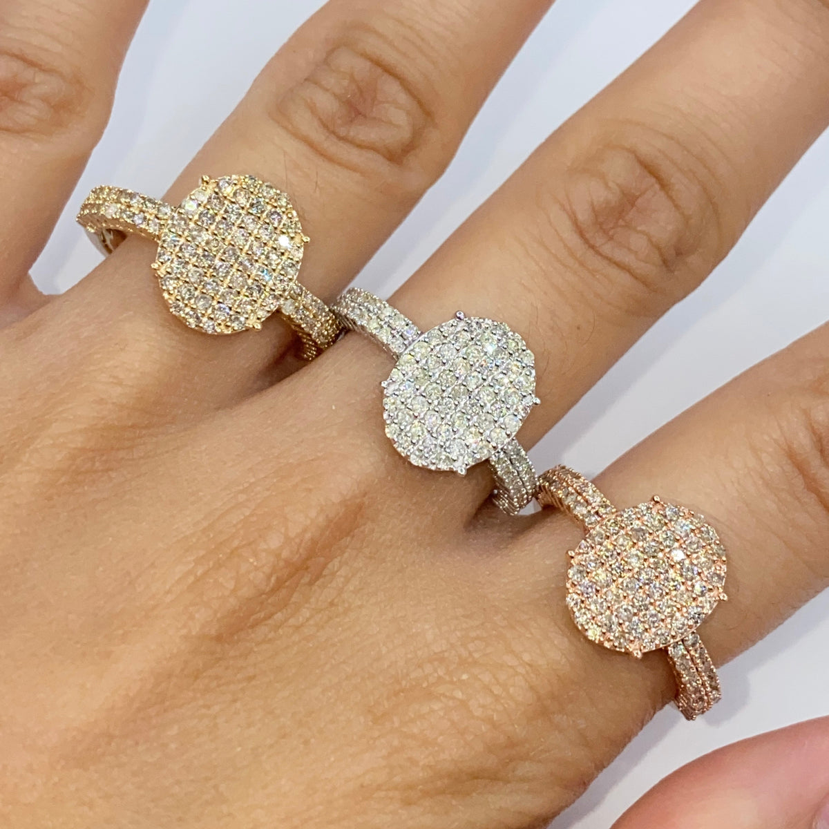 14K Gold Oval Diamond Ring - additional product view 2